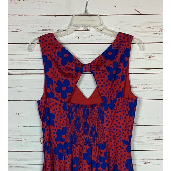 Modcloth Red and Blue Floral Dress - Picture 9 of 12